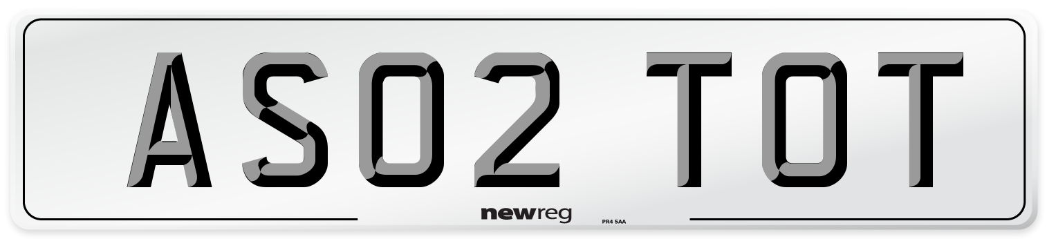 AS02 TOT Number Plate from New Reg